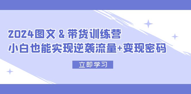 2024 图文+带货训练营,小白也能实现逆袭流量+变现密码