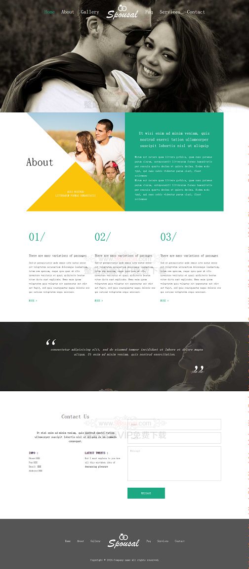 响应式简洁扁平化大气婚纱摄影公司模板纯HTML模板