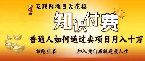 互联网项目天花板，知付付费项目，普通人如何通过卖项目月入十个，拒绝韭菜【揭秘】