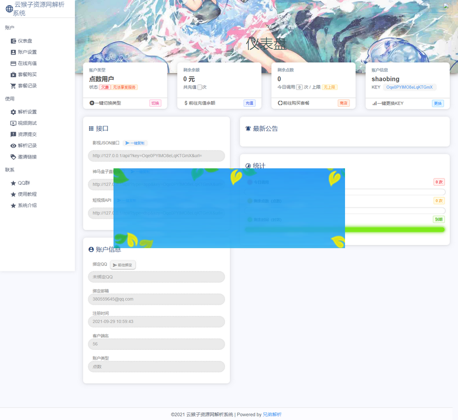 VIP视频解析计费系统 视频智能解析源码