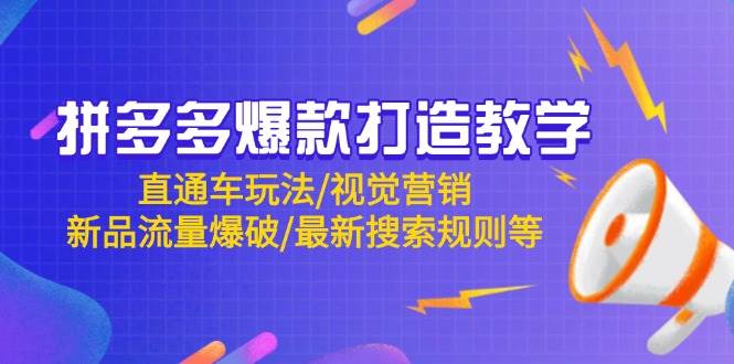 拼多多爆款打造教学：直通车玩法/视觉营销/新品流量爆破/最新搜索规则等