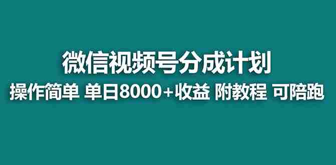蓝海项目视频号分成计划最新玩法，单天收益8000+，附玩法教程