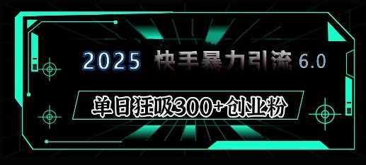 2025年快手6.0保姆级教程震撼来袭,单日狂吸300+精准创业粉