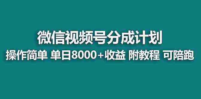 蓝海项目视频号分成计划最新玩法，单天收益8000+，附玩法教程，24年…