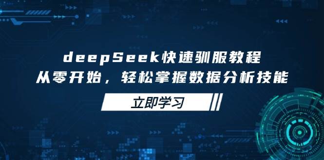 deepSeek快速驯服教程,从零开始,轻松掌握数据分析技能