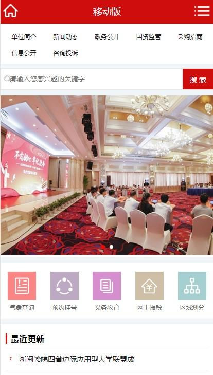 红色政府协会计生委等市政网站源码 织梦模板