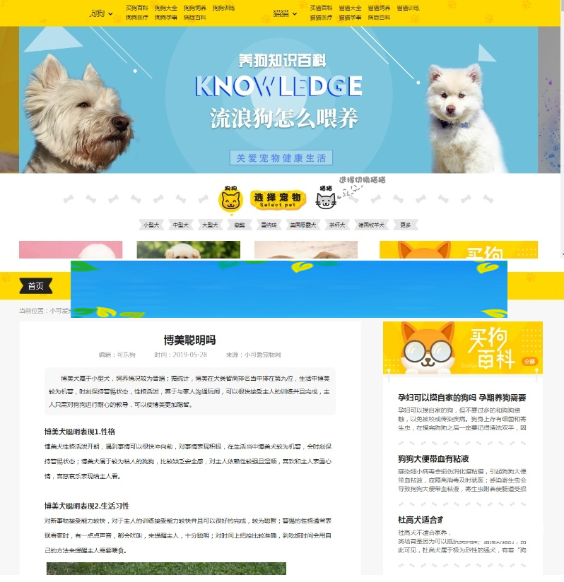 96kaifa仿《小可爱宠物网》完整版源码下载+火车头采集+手机版 专业宠物资讯平台源码插图 96kaifa仿《小可爱宠物网》完整版源码下载+火车头采集+手机版 专业宠物资讯平台源码插图