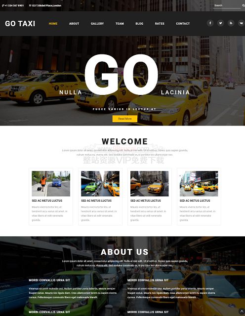 宽屏大图响应式出租车企业网站模板纯HTML模板