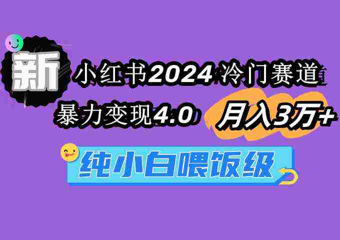 小红书2024冷门赛道 月入3万+ 暴力变现4.0 纯小白喂饭级
